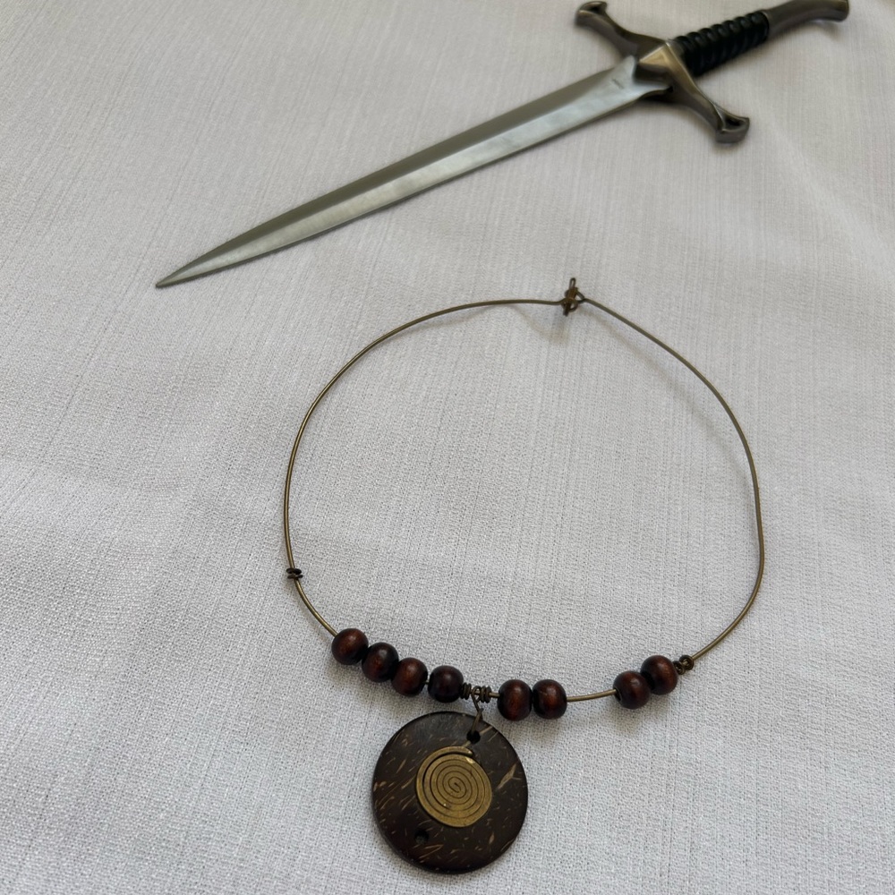 Authentic handmade African wooden necklace